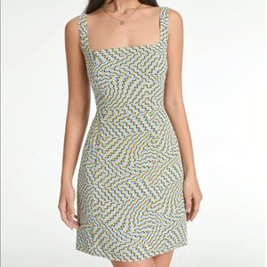 Commense Psychedelic Square Neck Mini Strap Dress